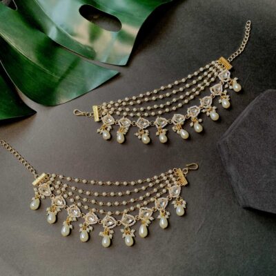 Kundan Pearl Kaan Chain