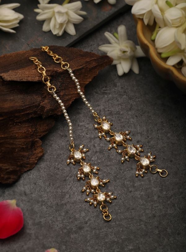 Kundan Pearl Kaan Chain