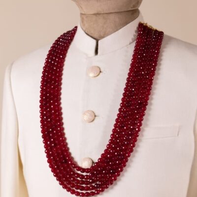 Ruby Red Beaded Layered Mala