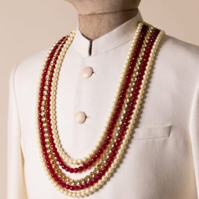Red Beads & Kundan Long Necklace