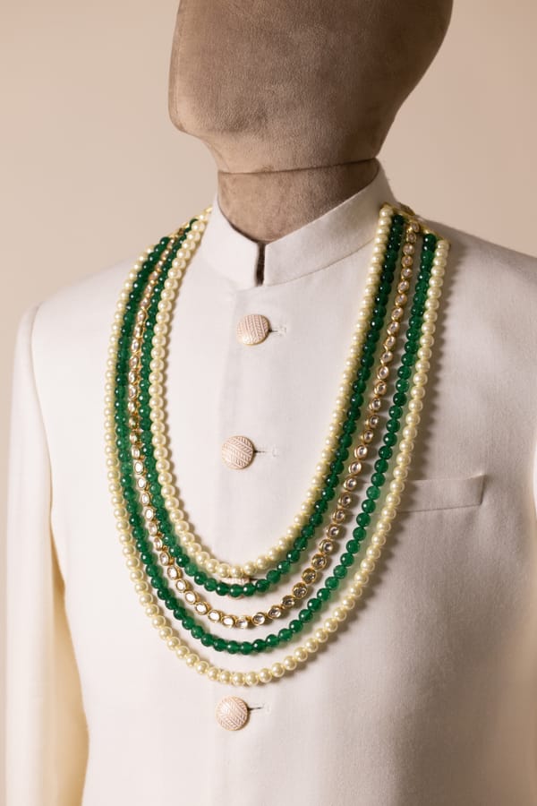 Emarald Green Beaded Layered Mala