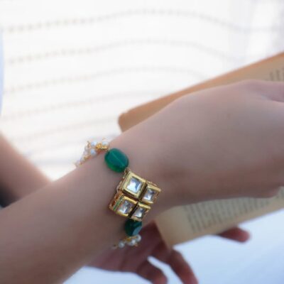 White Gold Tone Kundan Braclet