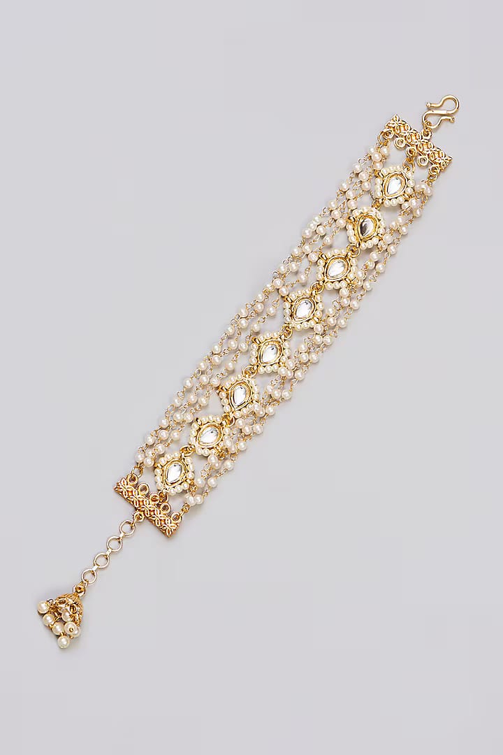 White Gold Tone Kundan Braclet