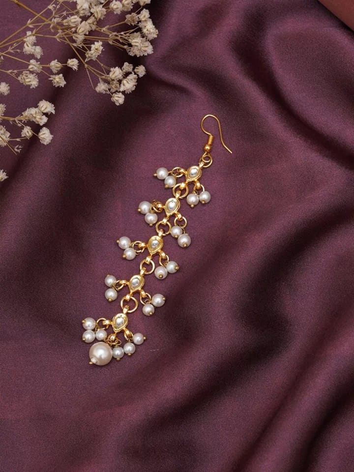 Gold-Plated Studded & Beaded Handcrafted Maangtikka
