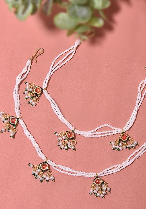 Delicate Gold & Peral Anklet - Image 2