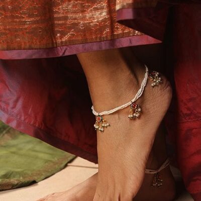 Delicate Gold & Peral Anklet