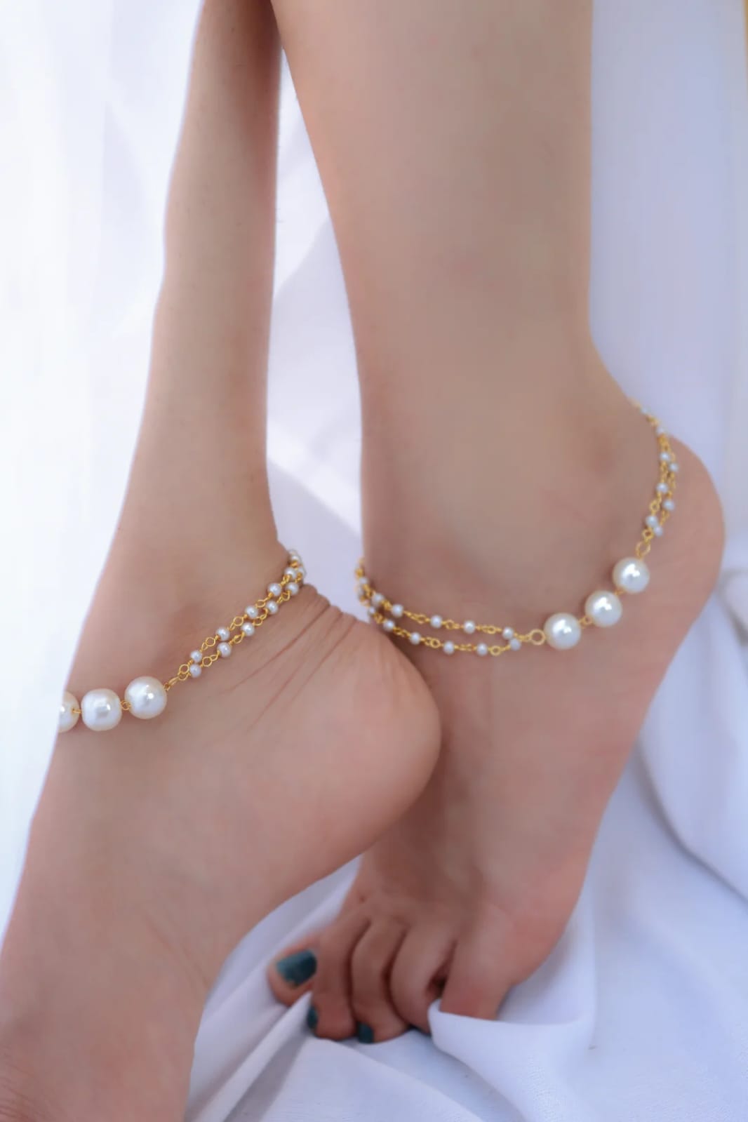 White Pearl Anklet - Image 2