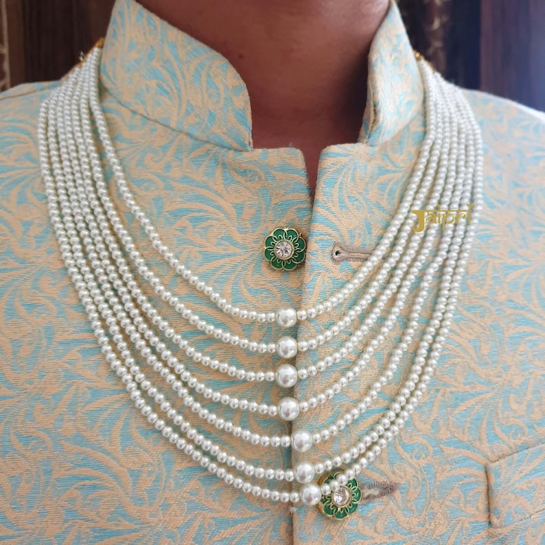 White Pearl Groom Mala - Image 2