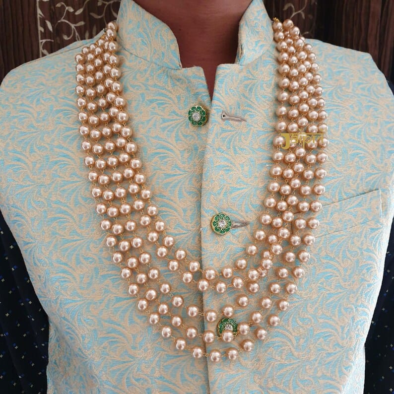 Golden Pearl Groom Mala - Image 2
