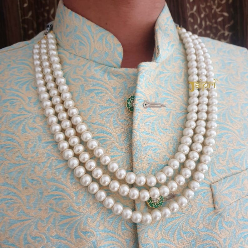 White Pearl Groom Mala - Image 2