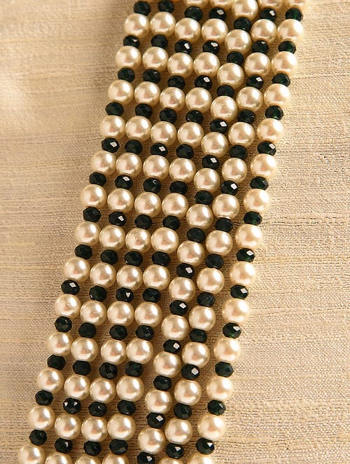 White & Green beaded necklace for Man - Image 5