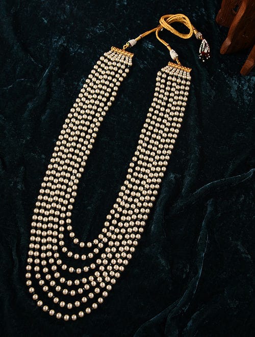White & Green beaded necklace for Man