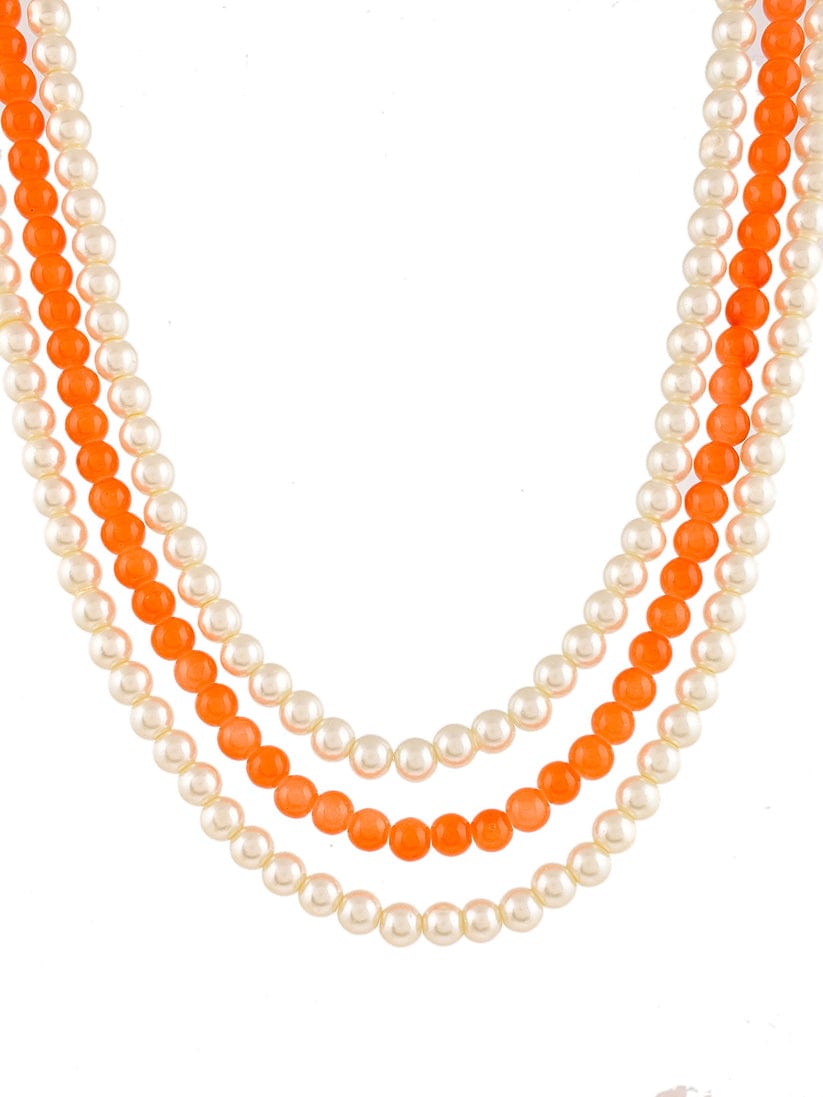Orange Pearls Layered Necklace - Image 4