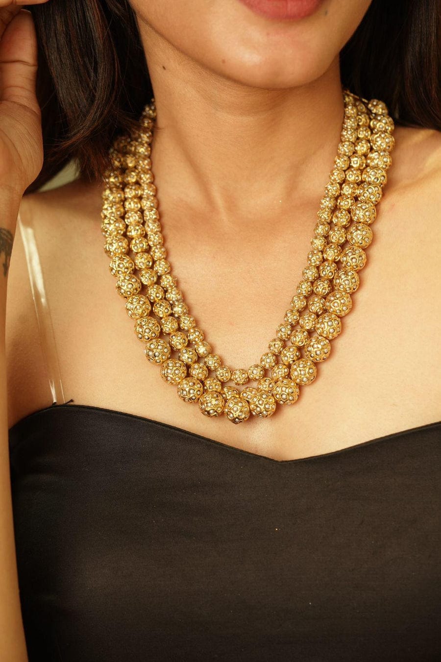 Moti Rajputana 3 layer Necklace - Image 2