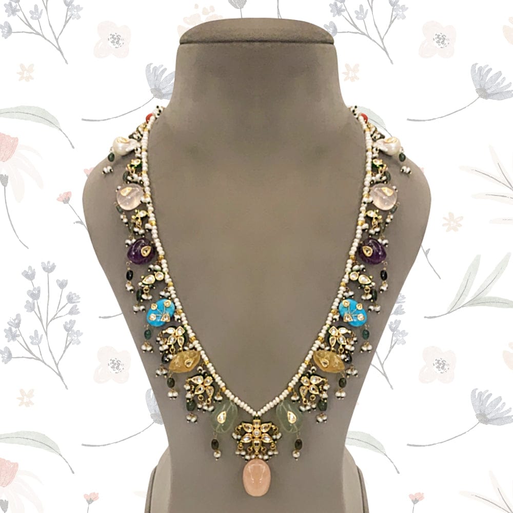 Gold-Plated Sparkling Jaipuri Beads Necklace - Image 2