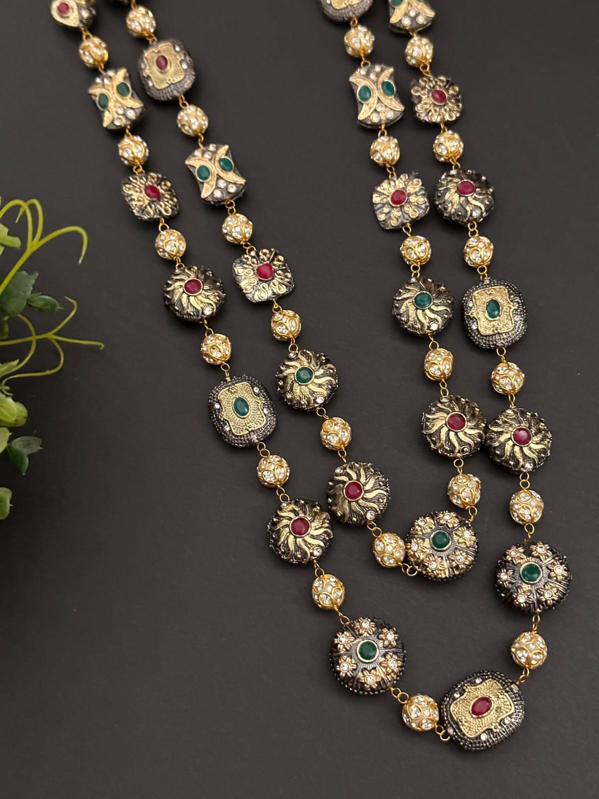 Gold Plated Metal Beads Necklace - Image 2