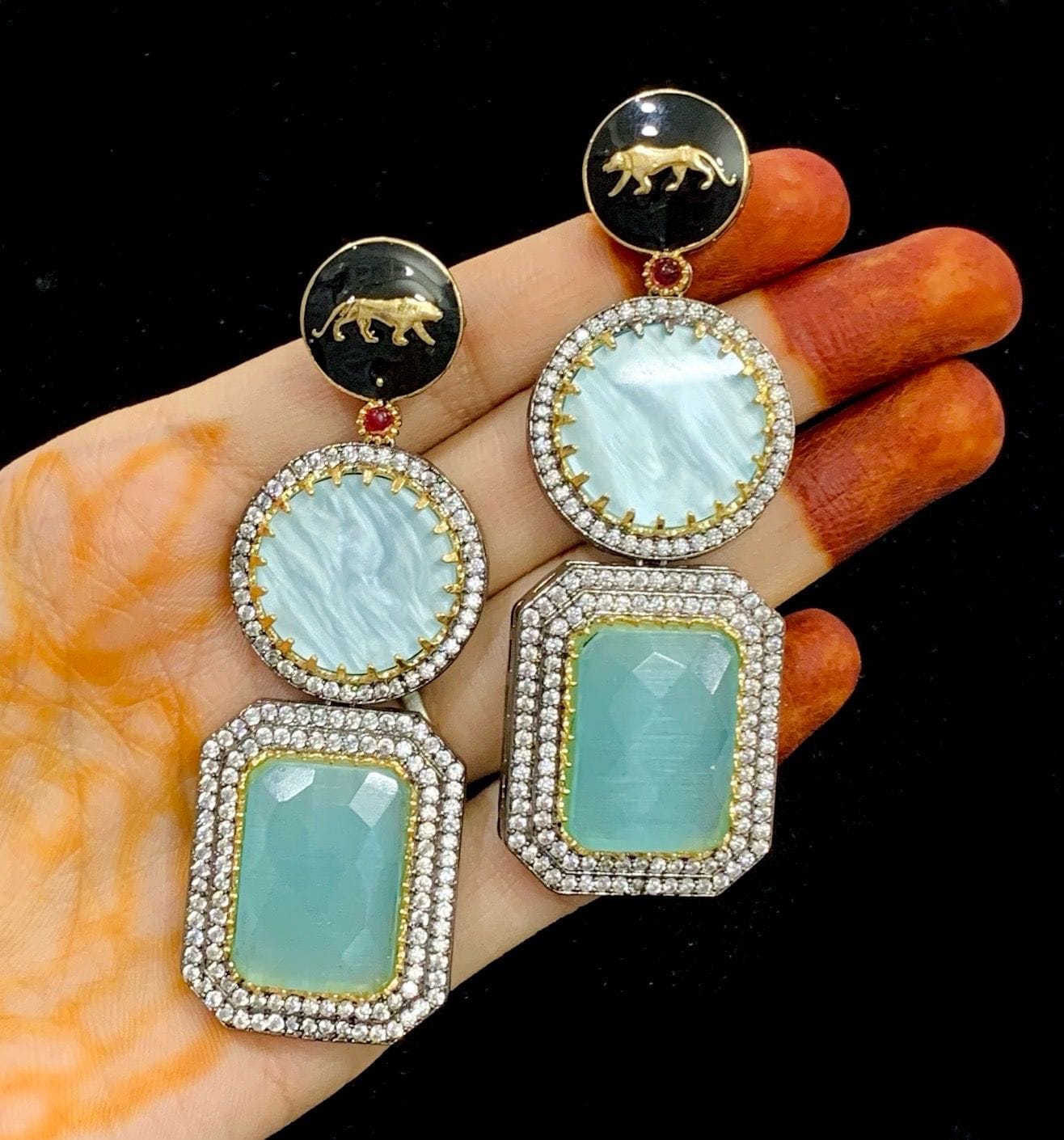 Sabyasachi Inspired Jaguar Earrings - Image 4