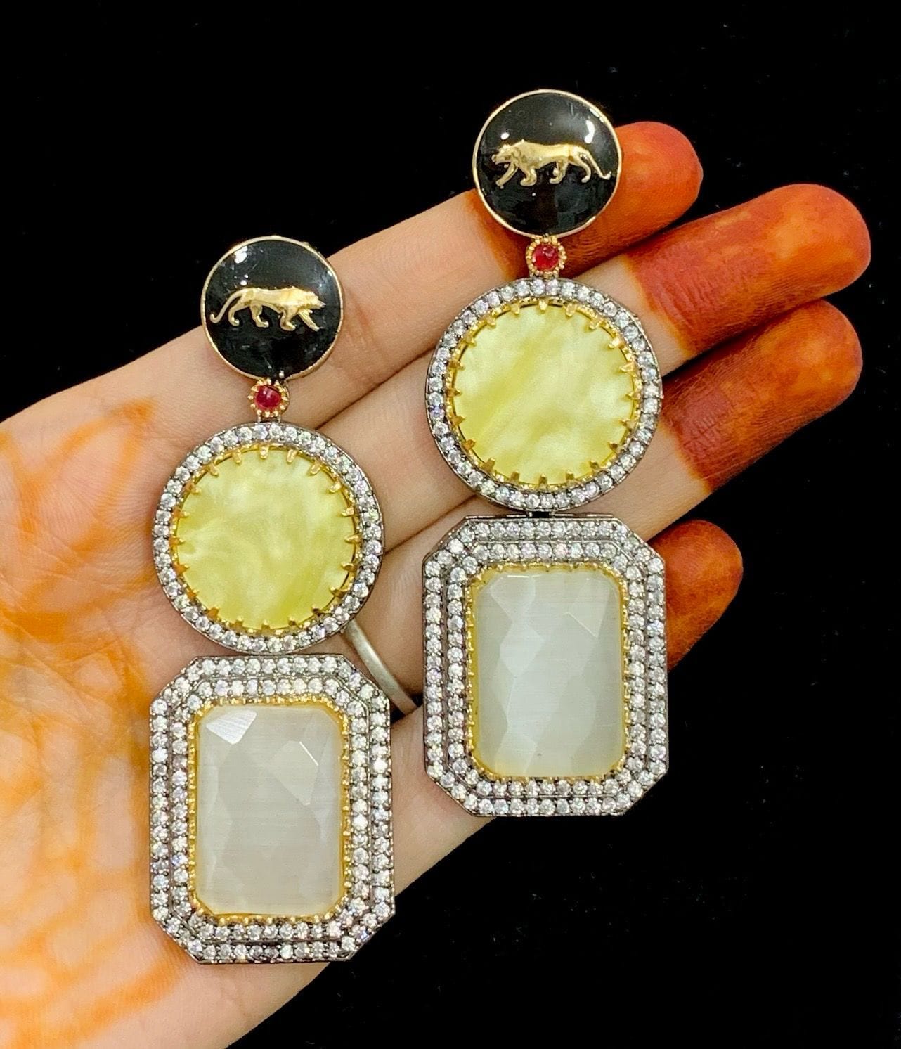 Sabyasachi Inspired Jaguar Earrings - Image 3