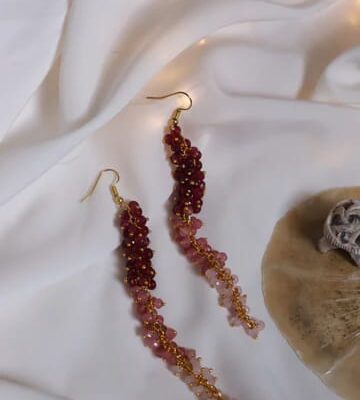 Red Beaded & Handcrafted Drop Earrings