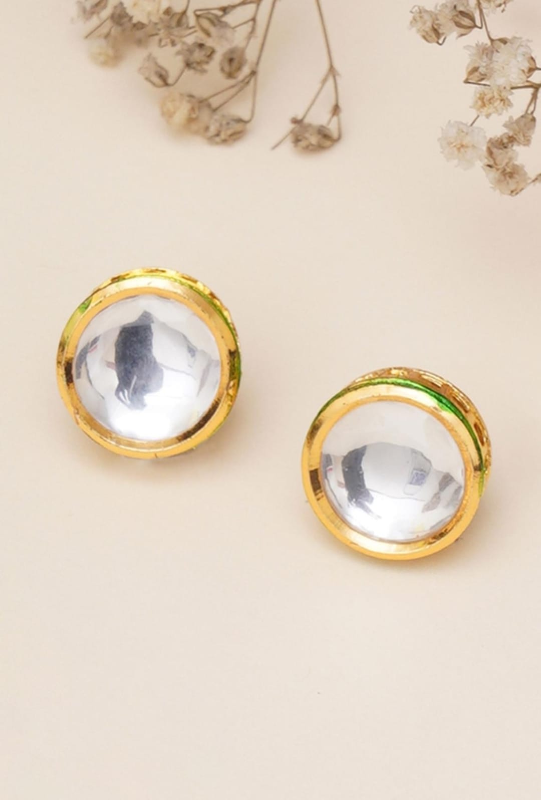 Pack Of 4 White Color Kundan Earrings - Image 2