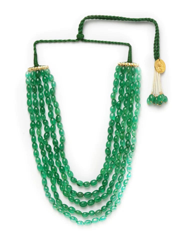 Green Emerald Stones Layered Neckpiece - Image 3