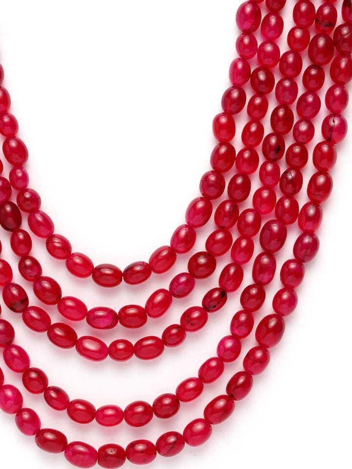 New Five Line Red Ruby touch Long Necklace - Image 3