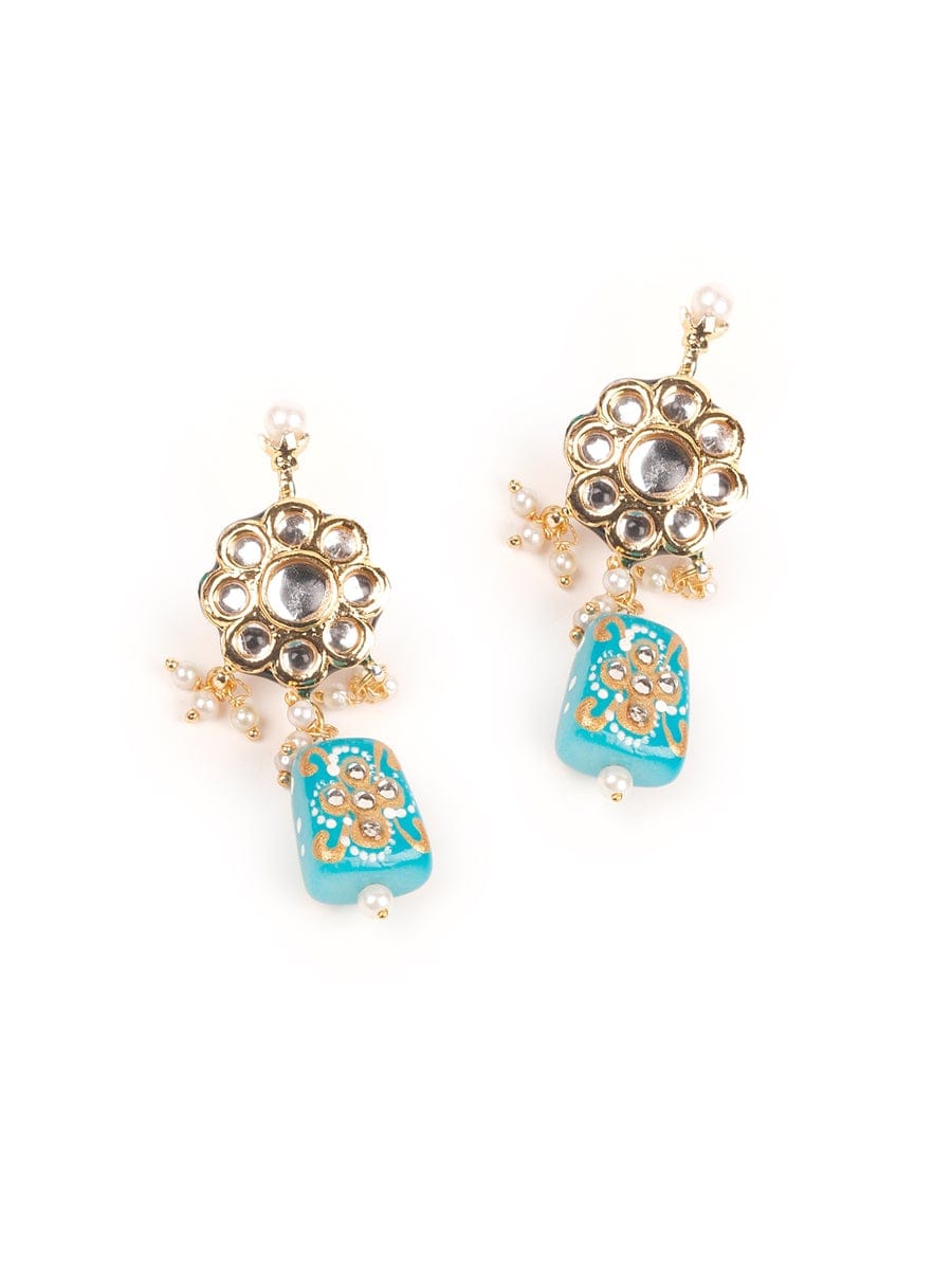 Gold Plated Pearl Necklace Set With Earrings - Image 7