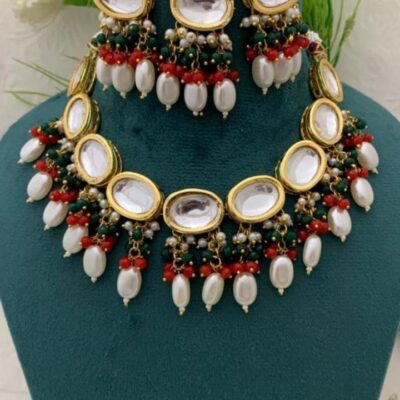 Bollywood Inspired Kundan Choker Necklace Set