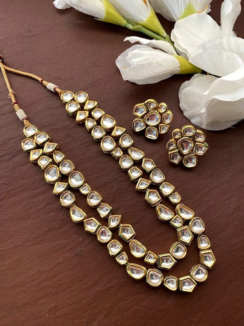 Gold Finish Kundan Mala - Image 4