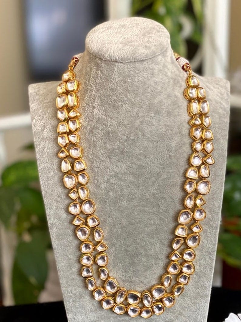 Gold Finish Kundan Mala - Image 6