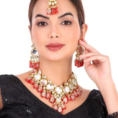 Sabyasachi Kundan Beaded Choker Gold Tone Meenaakri Choker Set