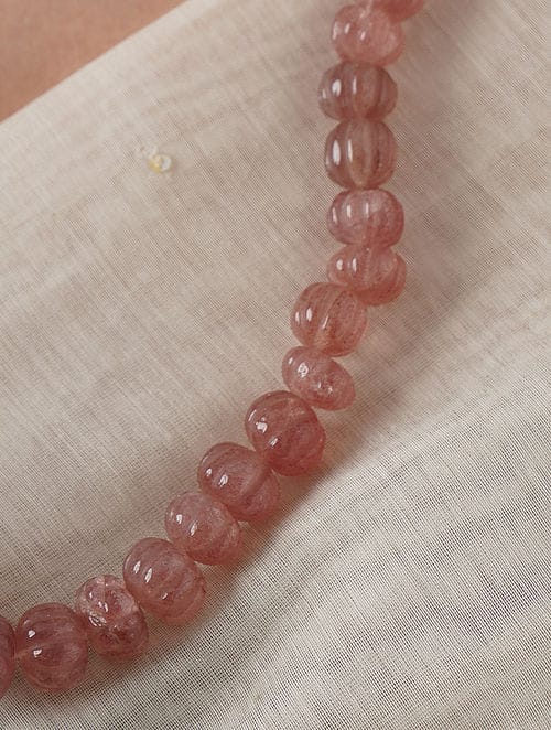 Long Pink Stone Necklace Set - Image 4