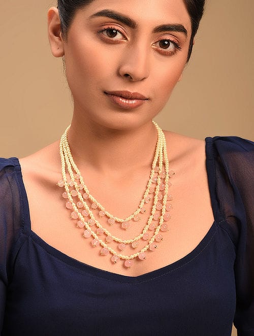 Semi precious stones and pearls Necklace
