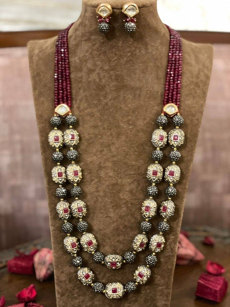 Victorian Pendant With Ruby Beads