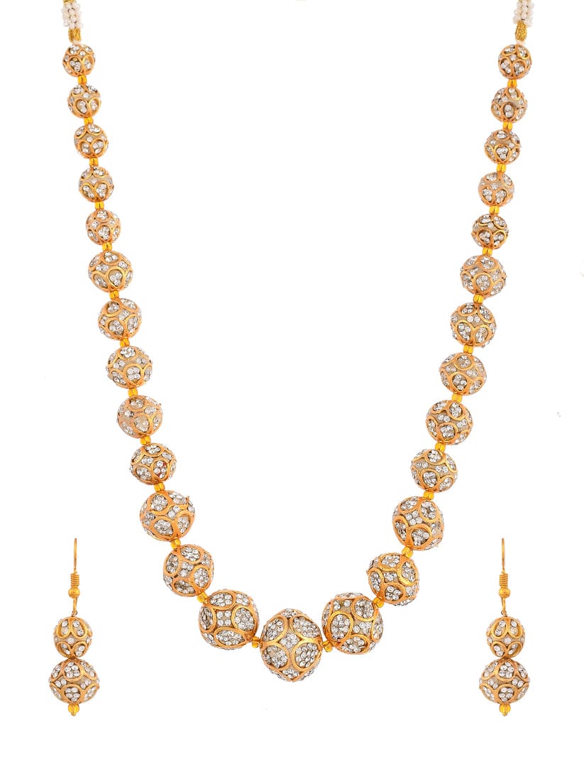 Gold Plated AD Necklace Jewellery Set - Image 4