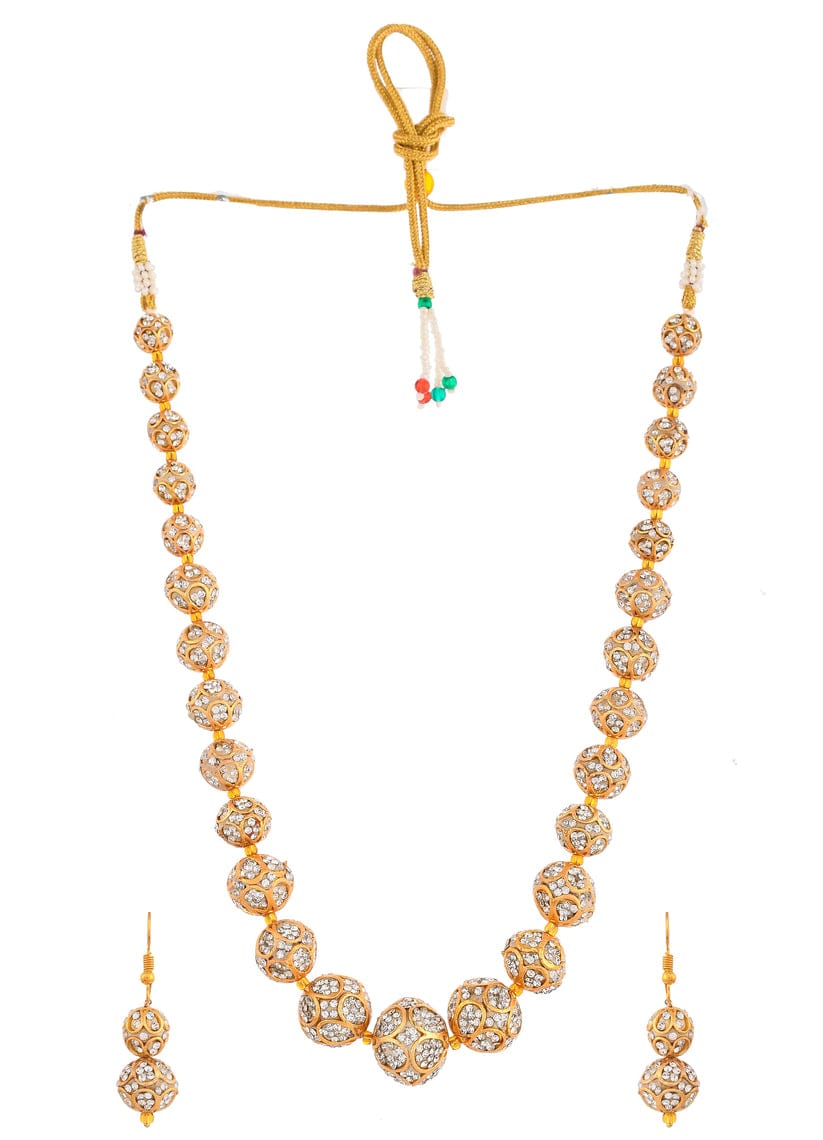 Gold Plated AD Necklace Jewellery Set - Image 3