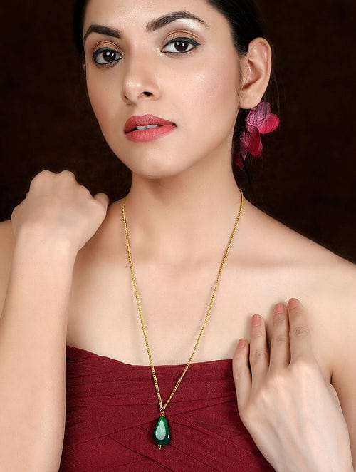 Gold Diamond Studded Pendant - Image 2