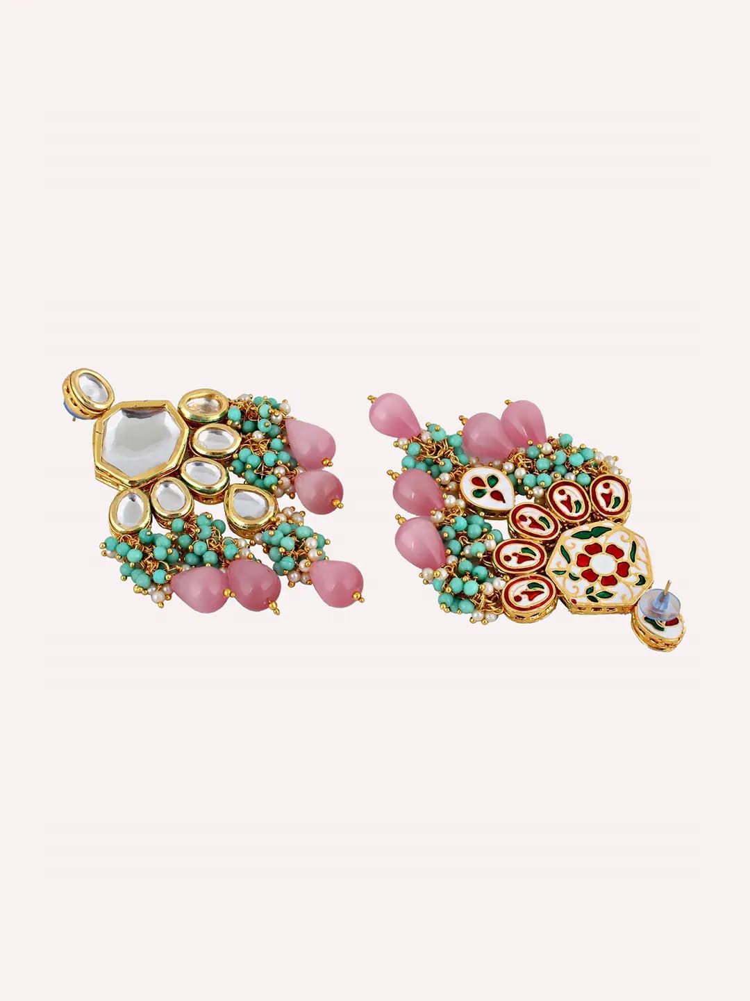 Gold-Plated Kundan-Studded & Pearls Beaded Necklace With Earrings & Maangtikka - Image 7