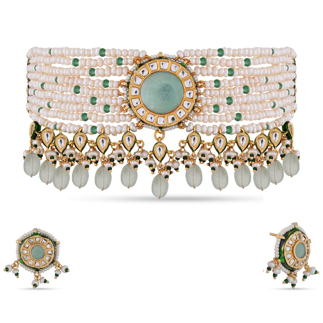 Heavy Meenakari Jadau Kundan Handmade Bridal Choker set