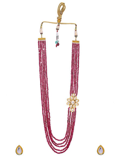 Long Kundan Polki Necklace - Image 3