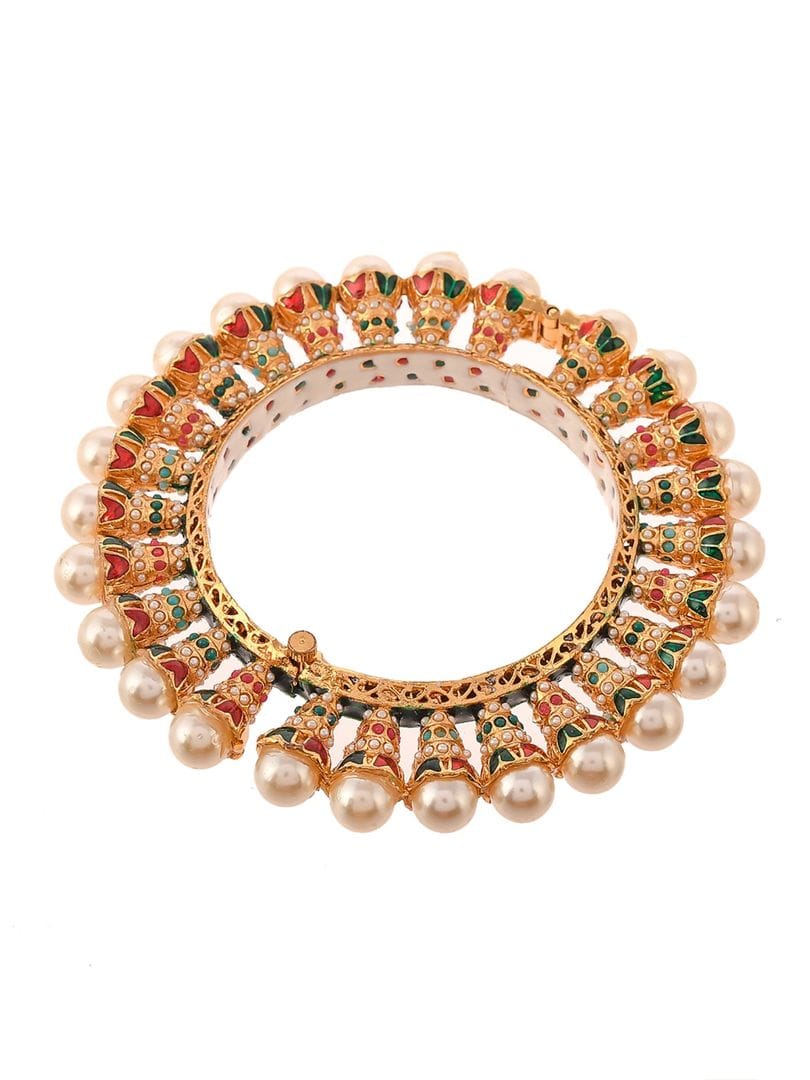 Beautiful Rajwadi Jadau Kundan Bangle Kada - Image 4