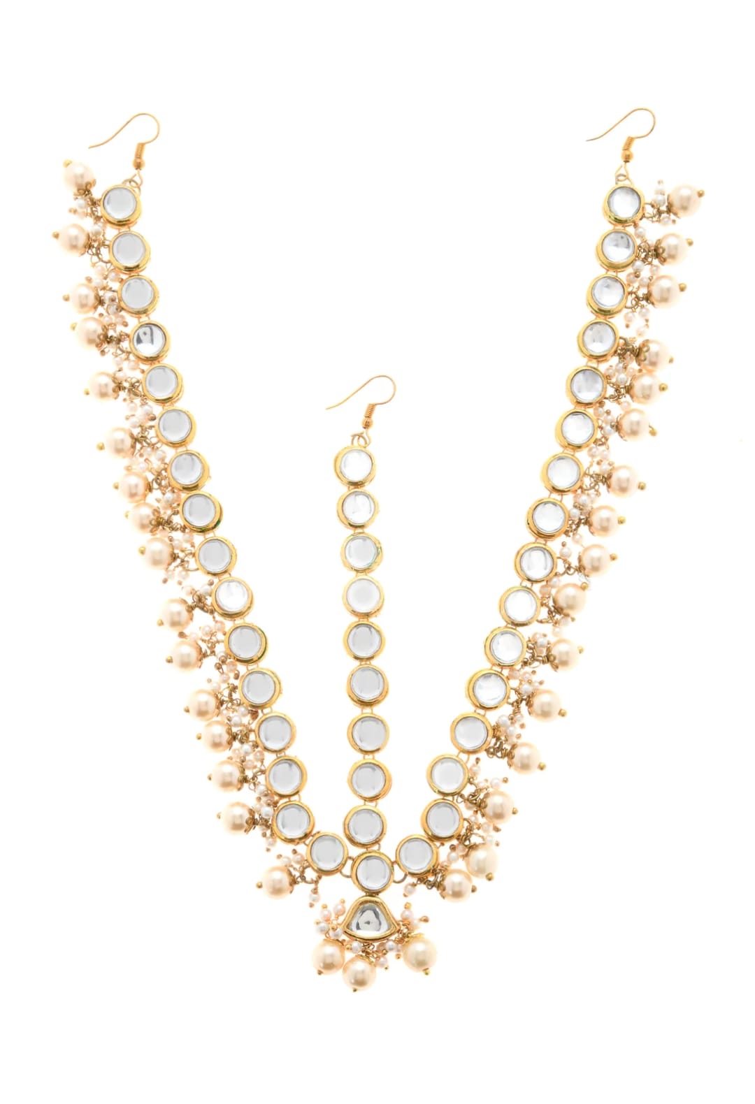 Kundan Gold Tone With Shell Pearls Maathapatti - Image 4