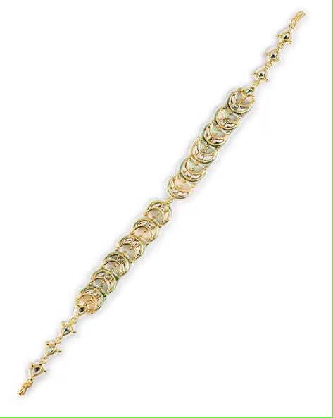 Gold Plated Traditional Kundan & Pearl Studded Choker Mathapatti - Image 7