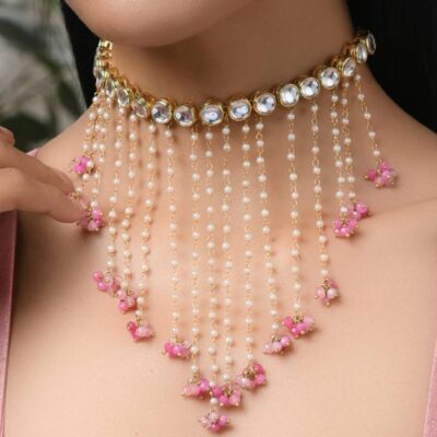 Indian flower Choker, Indian Jewelry, Bollywood Jewelry, Pakistani Jewelry, Indian Wedding Necklace, Bridal Choker, Kundan Necklace, Choker