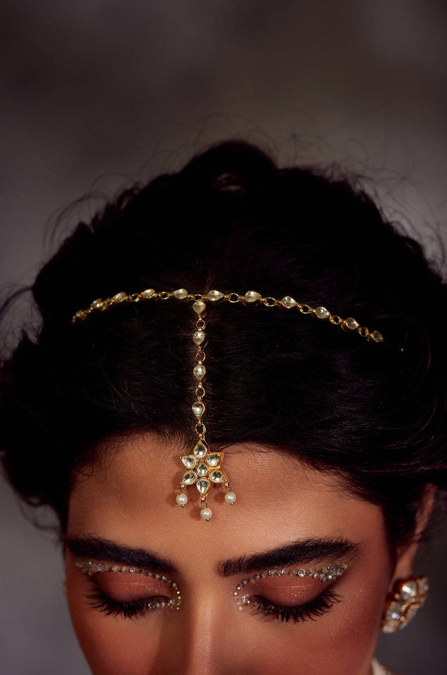 Kundan Head Band | Sheesh Phool Tikka | Indian Pakistani Bridal Matha Patti | Matha Phool - Image 3