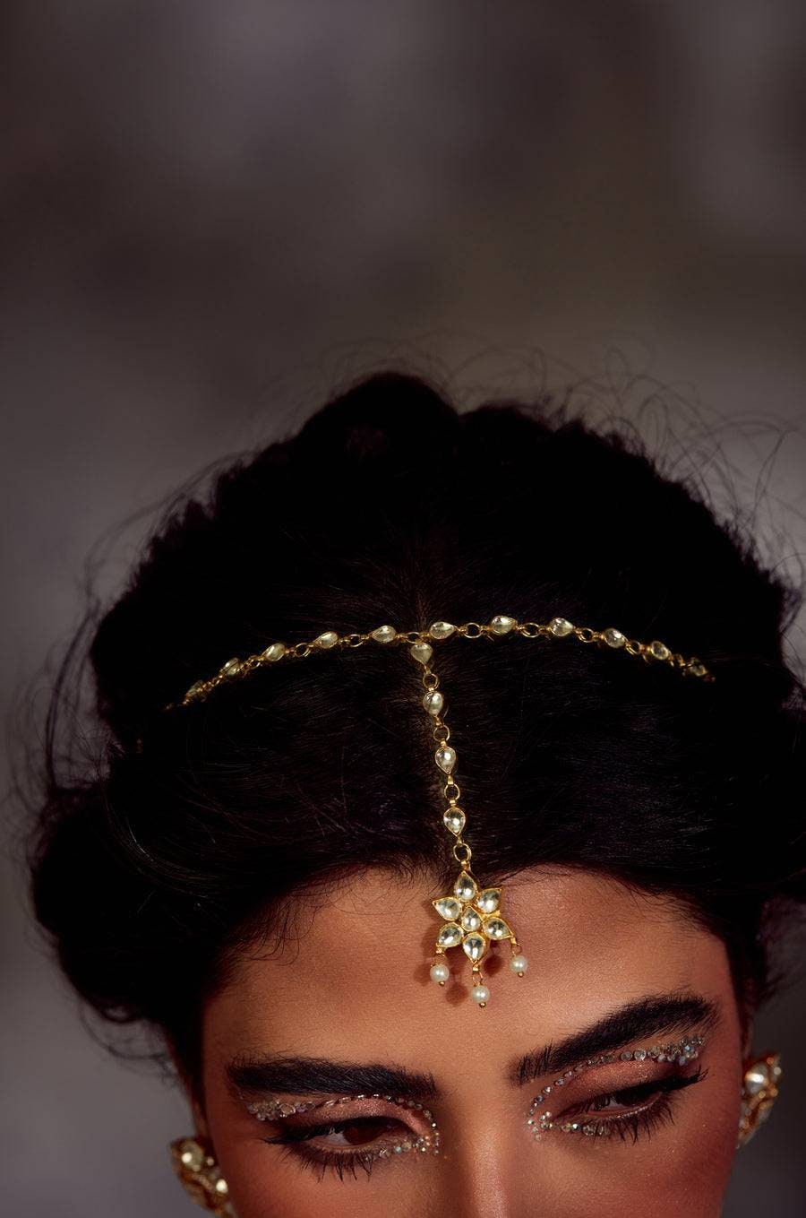 Kundan Head Band | Sheesh Phool Tikka | Indian Pakistani Bridal Matha Patti | Matha Phool - Image 2