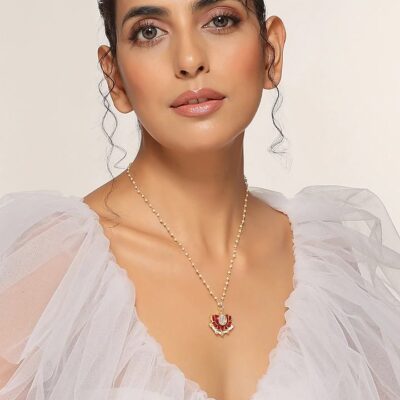 Red Polki Pendant