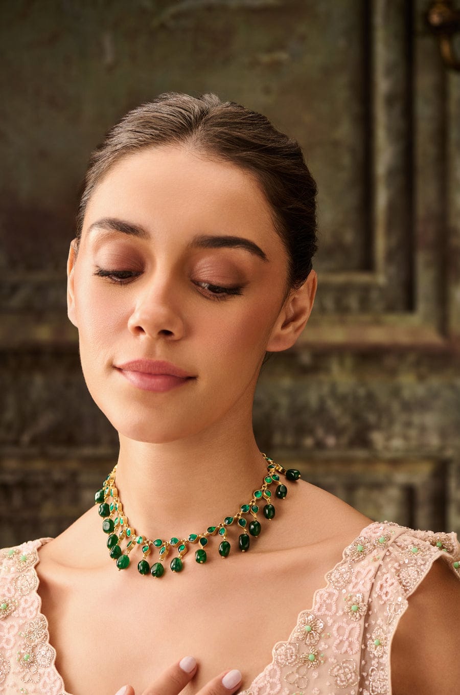 Green Kundan Necklace - Image 4