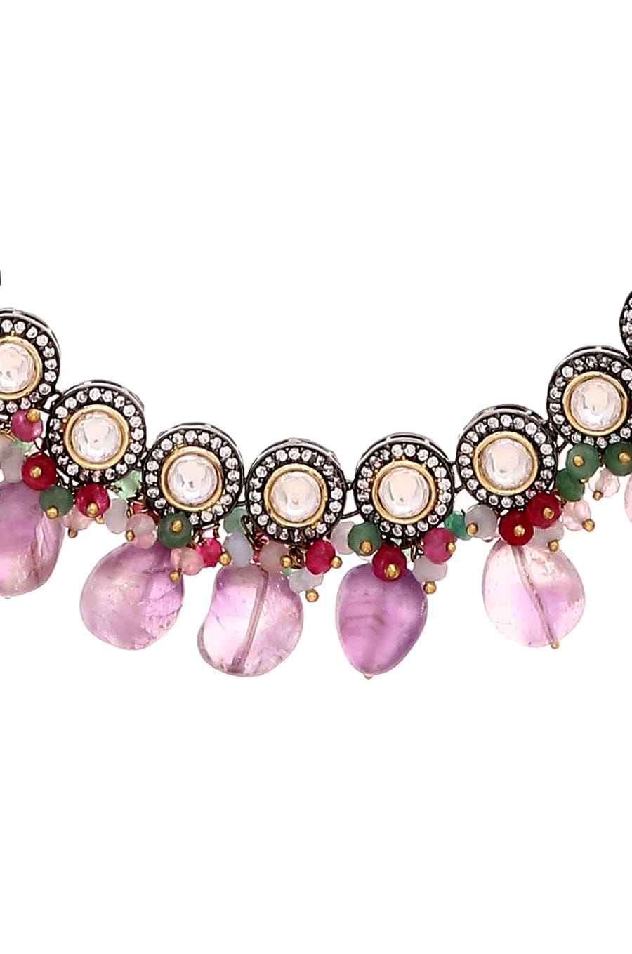 Victorian Polki and Purple Amethyst Necklace - Image 6