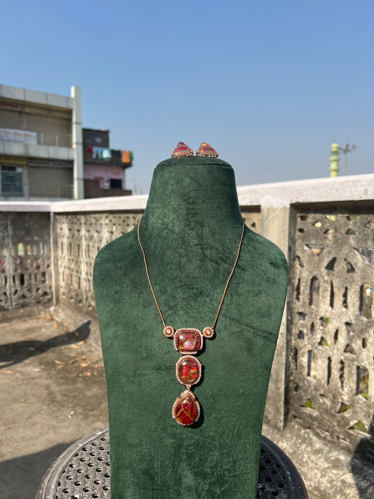 Polki Necklace With Earring